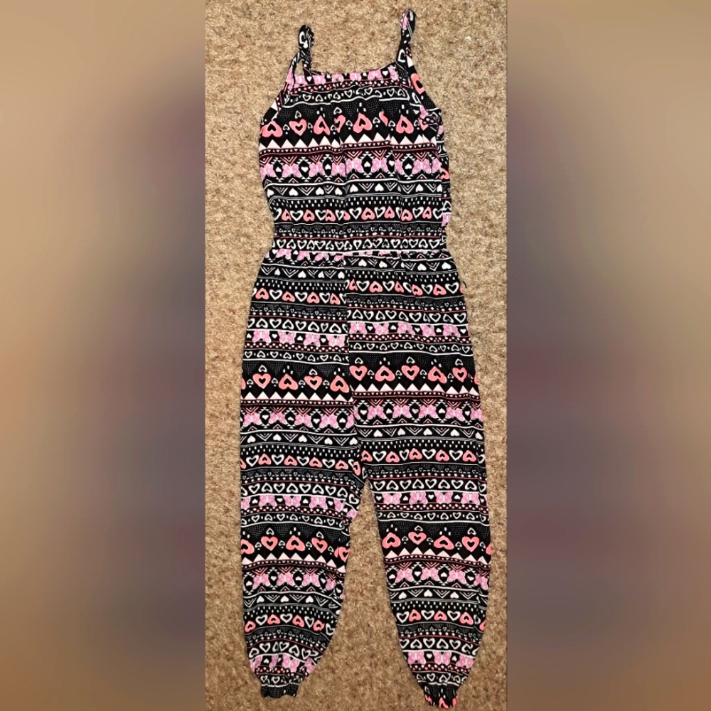 Faded Glory Cute Girls Romper with Hearts Sz (4-5)